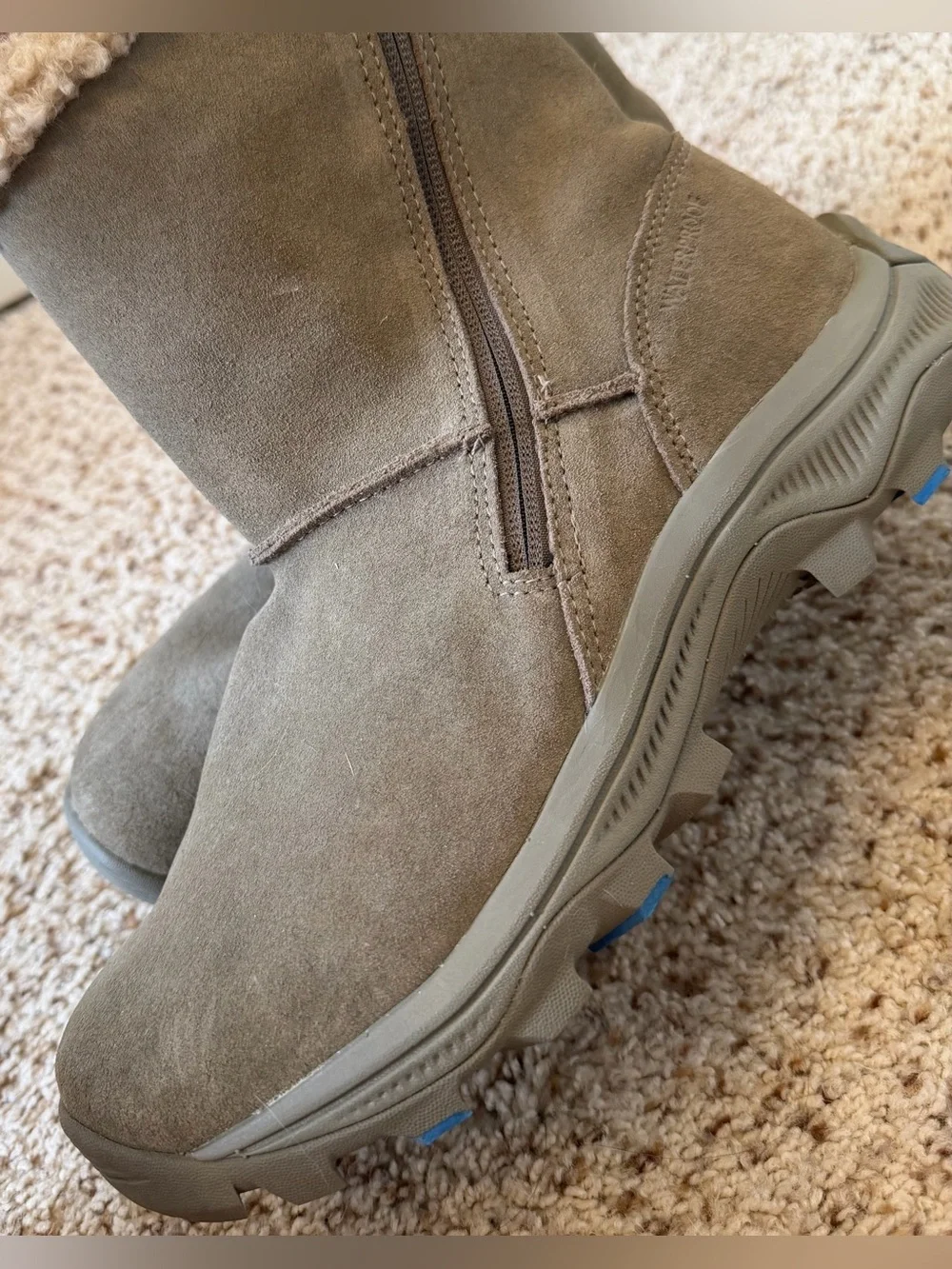 Merrell Women’s Icepack 2 Zippered Waterproof Boots, Gray-Tan, Size 9.5